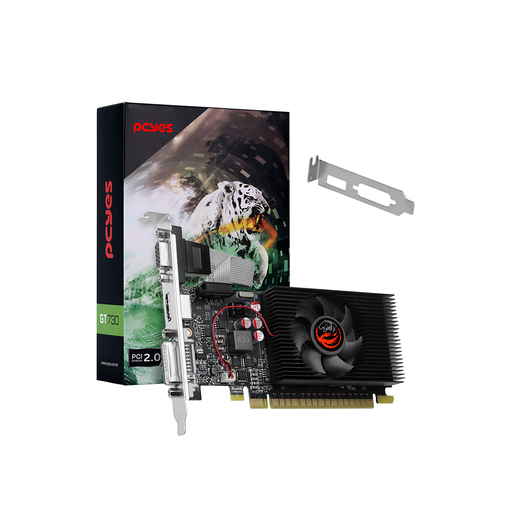 Placa de Vídeo PCYes Geforce GT 730 4GB GDDR5 - Informatelu Informática