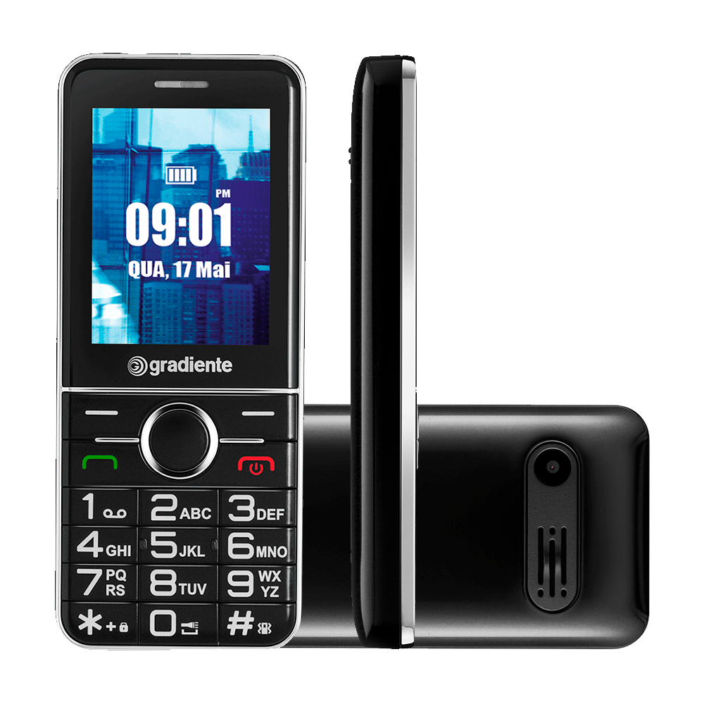 Celular Gradiente Vibe GFP205 Dual Chip Mp3, Rádio FM, Câmera
