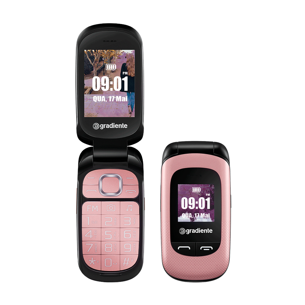 Celular Gradiente Flip Neo S105A, Dual Chip, Rádio FM, MP3 | Preto