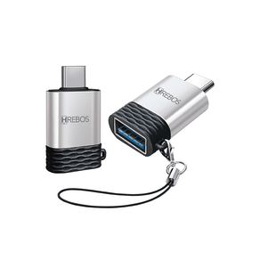 Adaptador Hrebos USB-C para USB-A OTG HS-222 | Prata/Preto DF - 283163