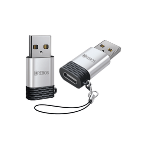 Adaptador Hrebos USB-A para USB-C OTG HS-223 | Prata/Preto DF - 283164