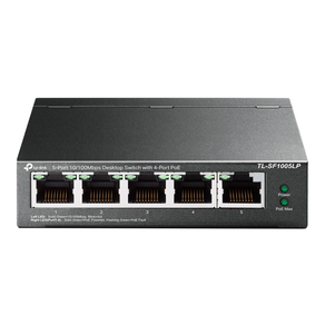 Switch de Mesa Fast TP-Link com 5 Portas (4 Portas PoE) 10/100Mbps - TL-SF1005LP(UN) Cinza DF - 226454