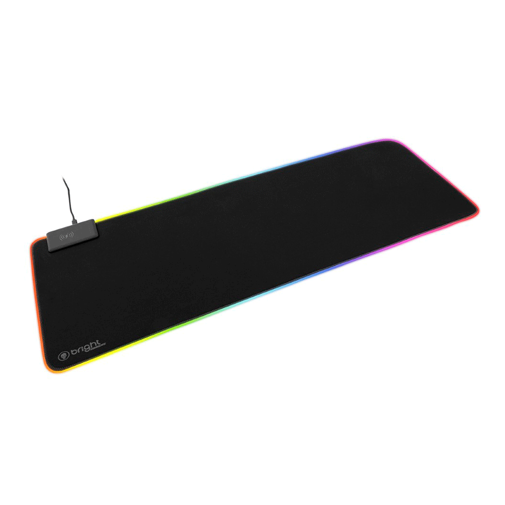 Mouse Pad Gamer Bright Led Carregador Indução MP001 | Preto Artigo
