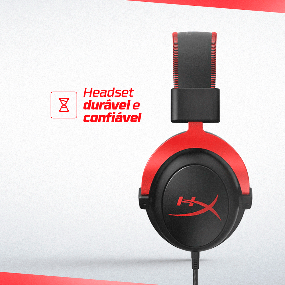Headset para jogos HyperX Cloud II USB | Preto - Fujioka Distribuidor