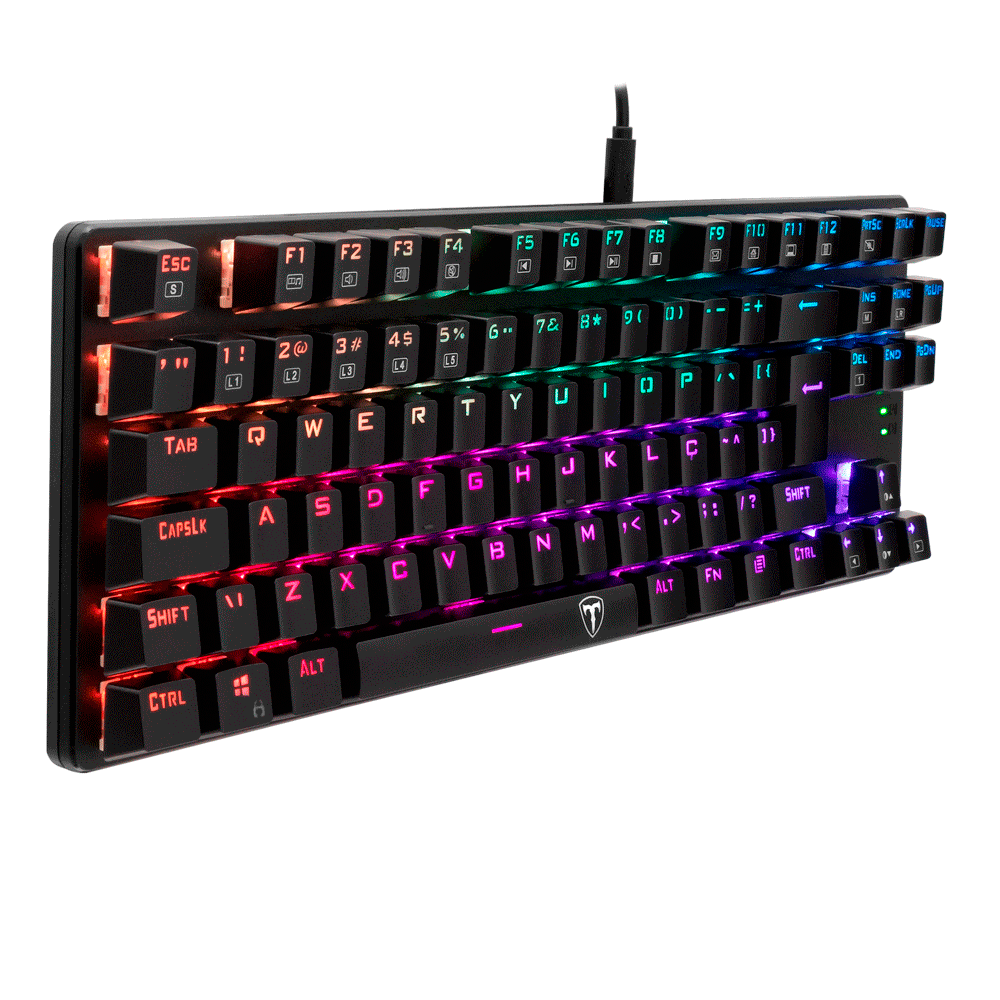 Teclado Mecânico Gamer T-Dagger Bora RGB, Switch Vermelho T-TGK315