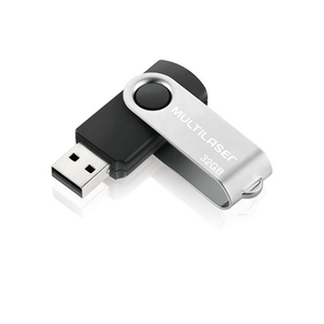 Pen Drive Multilaser Twist 2.0 32GB USB Leitura 10MB/s e Gravação 3MB/s Preto - PD589 GO - 580910