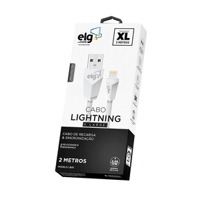 Cabo ELG Lightning L820 bco 2 metros DF - 255253 Cabo ELG Lightning L820 bco 2 metros DF - 255253