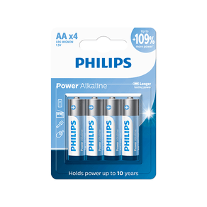 Pilha Philips Alcalina LR06 AA, LR6P4B/59 | 4 Unidades GO - 26485