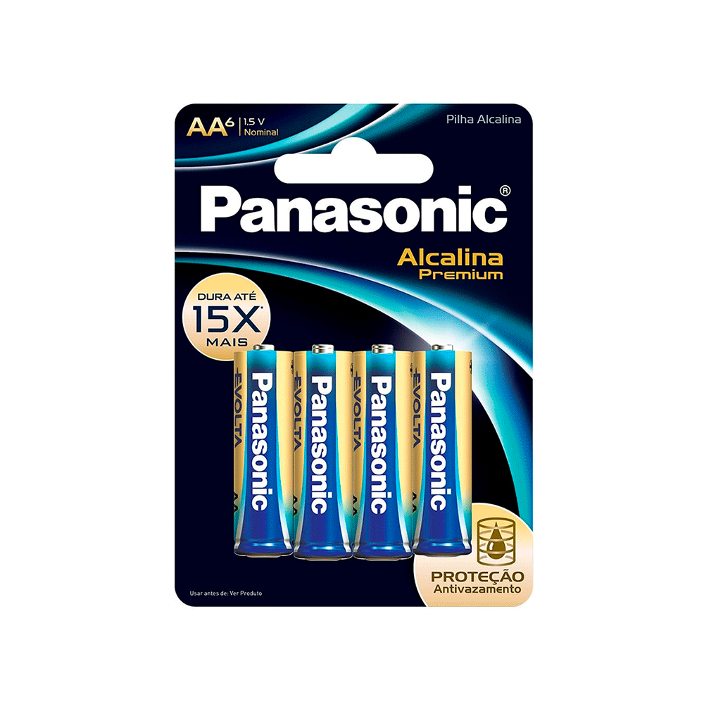 Pilha Panasonic Alcalina Premium AA C/6 - Fujioka Distribuidor