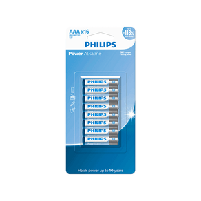 Pilha Philips Alcalina LR03P16B AAA, LR03P16B/59 | 16 Unidades GO - 26491 Pilha Philips Alcalina LR03P16B AAA, LR03P16B/59 | 16 Unidades GO - 26491