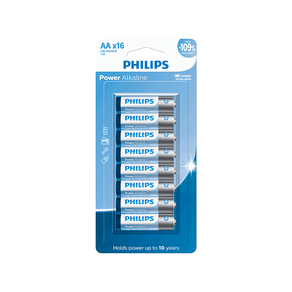 Pilha Philips Alcalina LR6P16B AA,  LR6P16B/59 | 16 Unidades GO - 26490