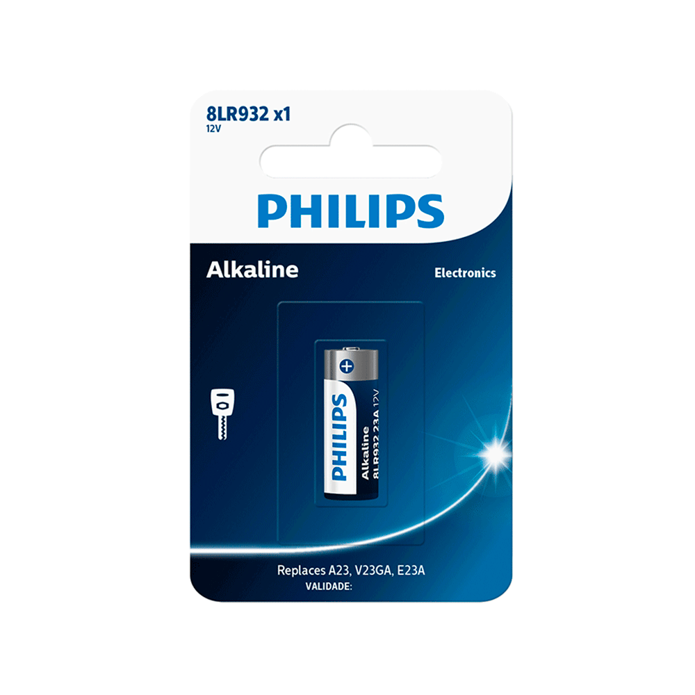 Pilha Philips Alcalina 8LR932 A23 V23GA E23A, 1 Unidade - 8LR932