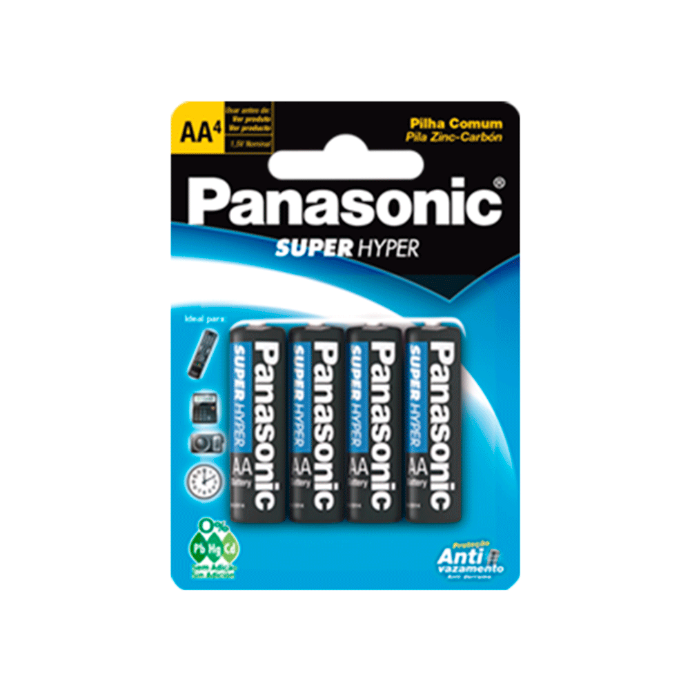 Pilha Panasonic Comun AA UM-3SHS C/4 - Fujioka Distribuidor