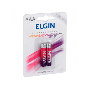 Pilha Elgin Recarregável AAA C/2 1000 MAH DF - 26432 Pilha Elgin Recarregável AAA C/2 1000 MAH DF - 26432