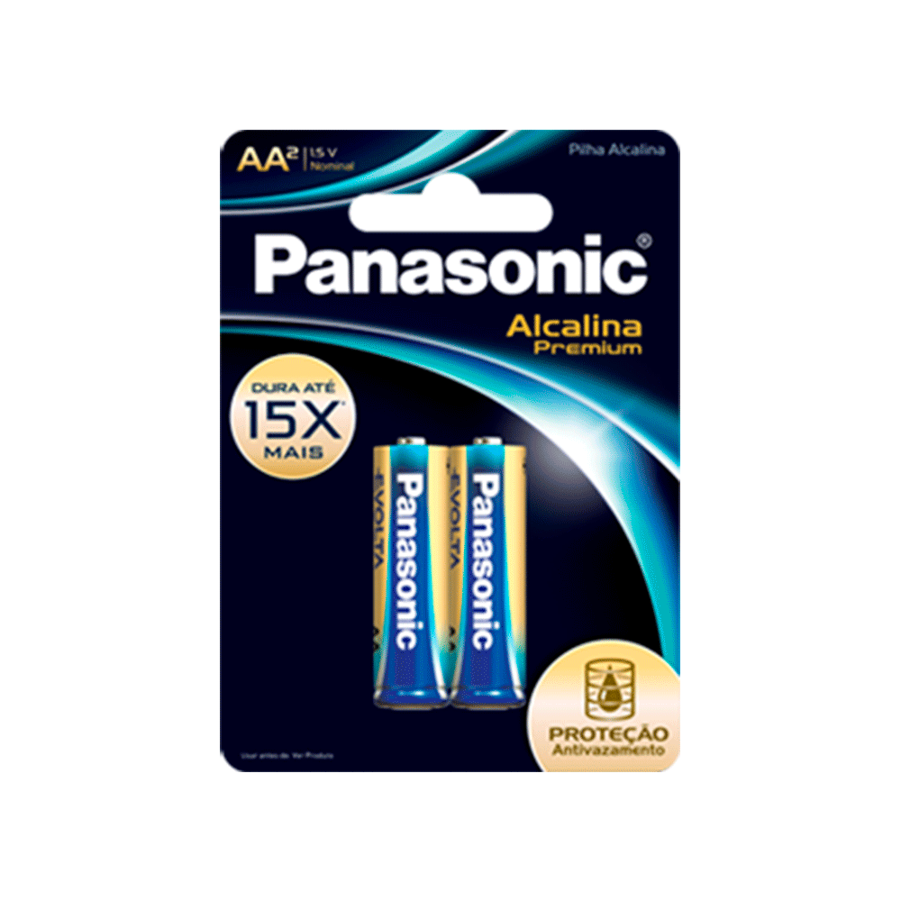Pilha Panasonic Alcalina Premium AA Com 2 Unidades Artigo: 26461