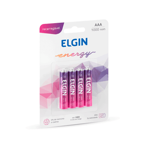 Pilha Elgin Recar. Aaa C/4 1000mah DF - 26434 Pilha Elgin Recar. Aaa C/4 1000mah DF - 26434