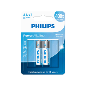 Pilha Philips Alcalina LR06 AA, LR6P2B/59 | 2 Unidades DF - 26483 Pilha Philips Alcalina LR06 AA, LR6P2B/59 | 2 Unidades DF - 26483