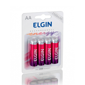 Pilha Elgin Recerregável Aa Com 4 2500mah DF - 26435 Pilha Elgin Recerregável Aa Com 4 2500mah DF - 26435