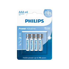 Pilha Philips Alcalina LR03 AAA, LR03P4B/59 | 4 Unidades DF - 26481 Pilha Philips Alcalina LR03 AAA, LR03P4B/59 | 4 Unidades DF - 26481