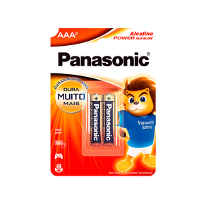 Pilha Panasonic Alcalina Palito AAA LR03 Com 2 Unidades GO - 26468