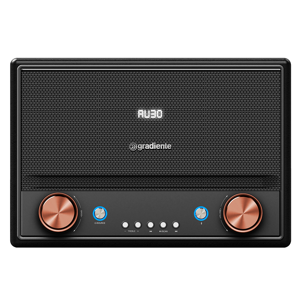 Caixa Amplificada Gradiente GCR108 Nostalgie Bluetooth, 1000W de