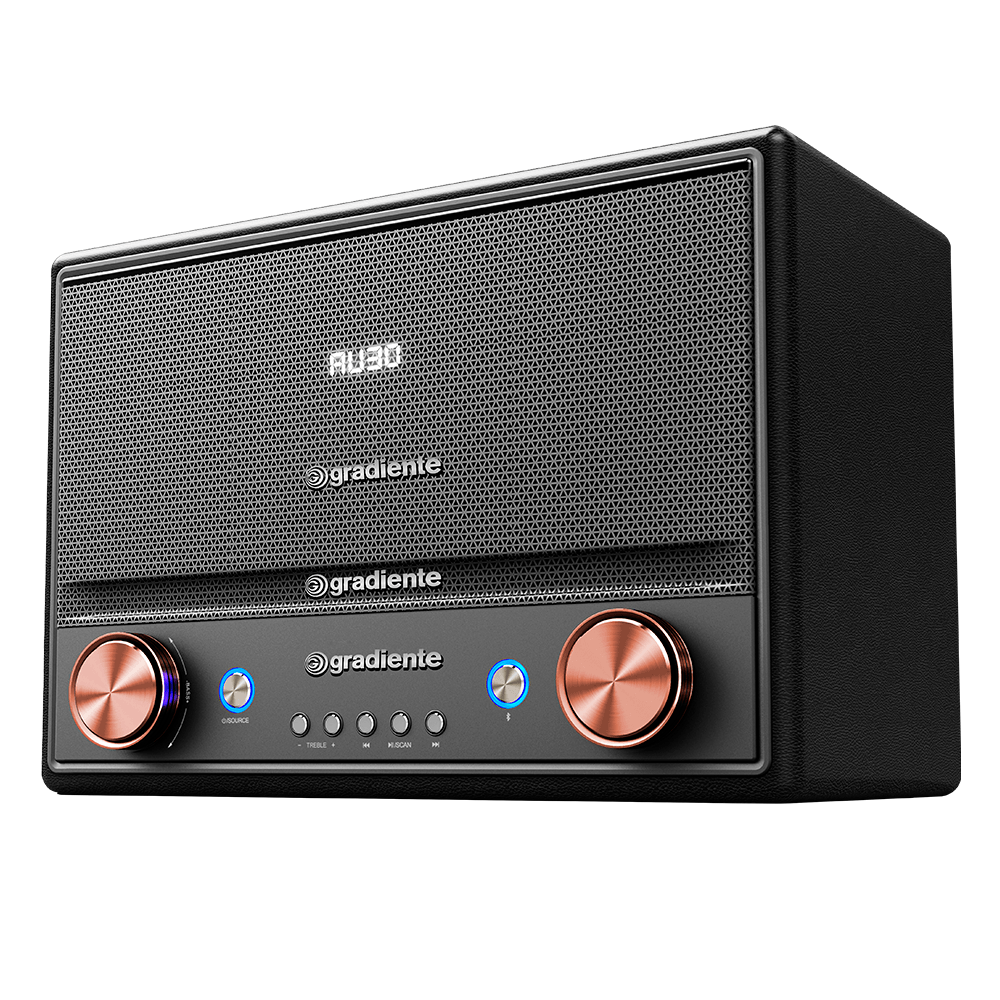 Caixa Amplificada Gradiente GCR108 Nostalgie Bluetooth, 1000W de