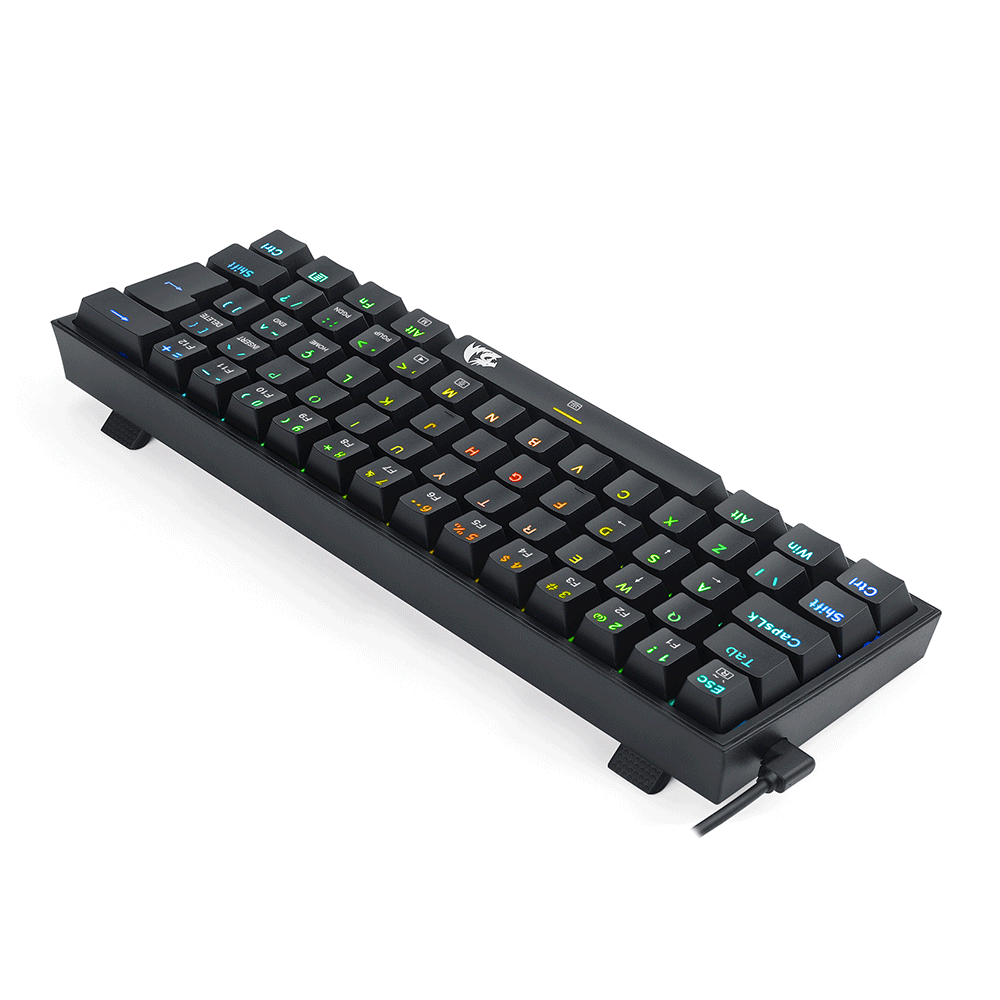 Teclado Mecânico Gamer Redragon Fizz, ABNT2, Rainbow, RGB, K617