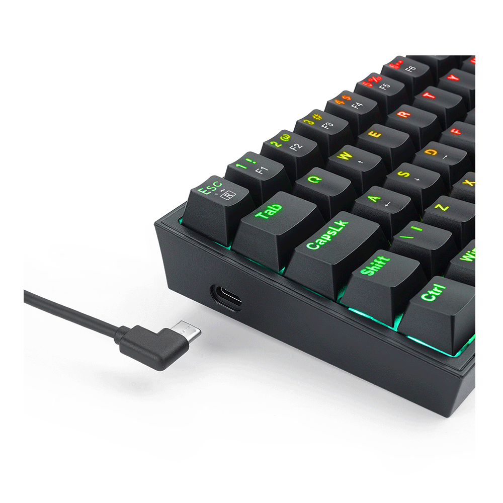 Teclado Mecânico Gamer Redragon Fizz, ABNT2, Rainbow, RGB, K617