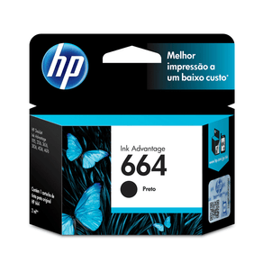 Cartucho HP 664 STD F6V29AB | Preta GO - 233046 Cartucho HP 664 STD F6V29AB | Preta GO - 233046