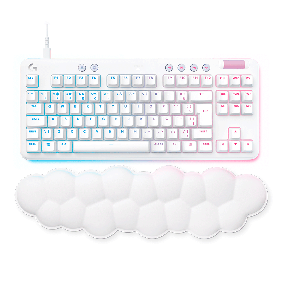 Logicool Ｇ713 Teclado Mecânico Gamer Logitech G713 RGB, TKL, Lightsync | Branco