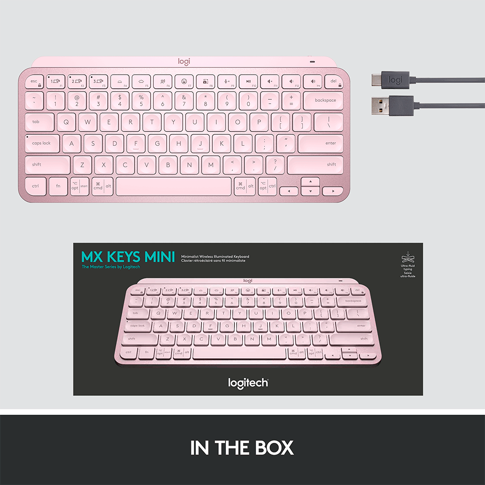 Teclado Sem Fio Logitech MX Keys Mini, Iluminação Smart, Bluetooth