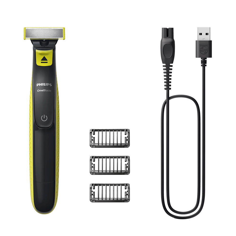 Aparador de Pelos Philips OneBlade, pentes, á prova d'água