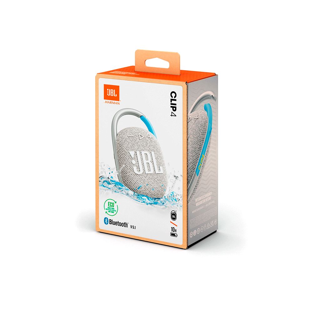 Caixa Bluetooth JBL Clip 4 Eco | White Artigo: 286193 - Fujioka