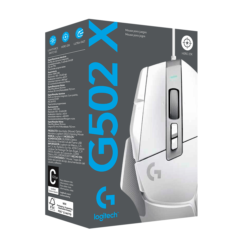 Mouse Gamer Logitech G502 X | White - Fujioka Distribuidor