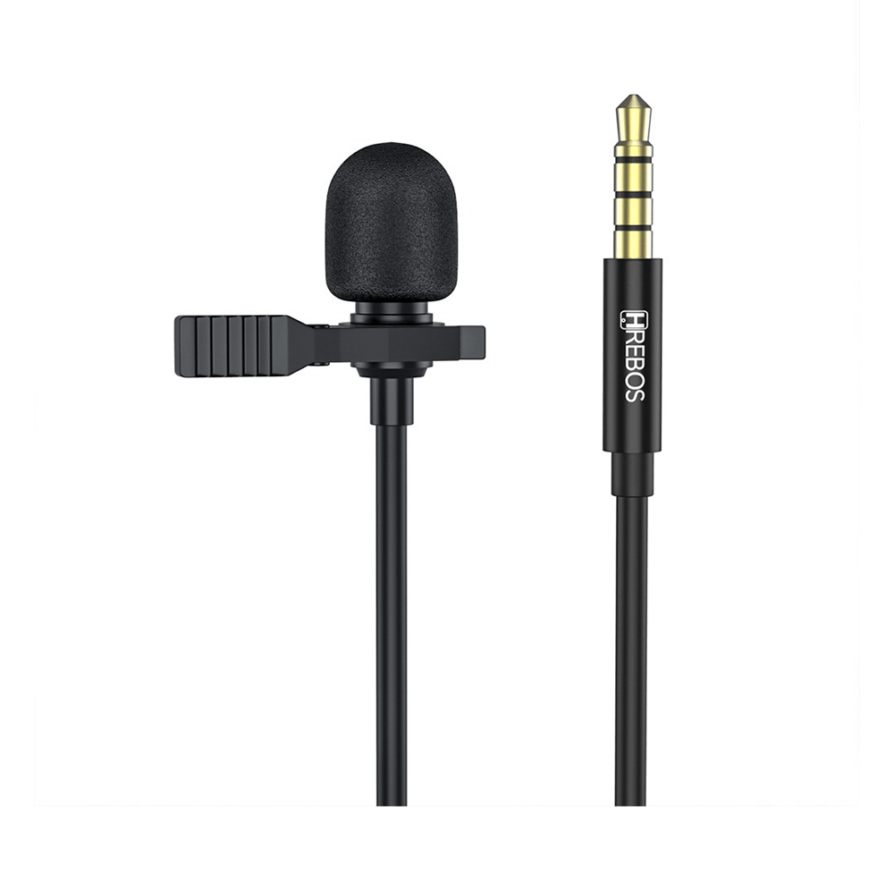Microfone De Lapela Hrebos HD Aux P3 - HS-030 | Preto Artigo