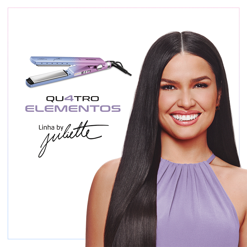 Prancha Alisadora By Juliette Mondial, 60W - P-JU-03, Azul/Rosa