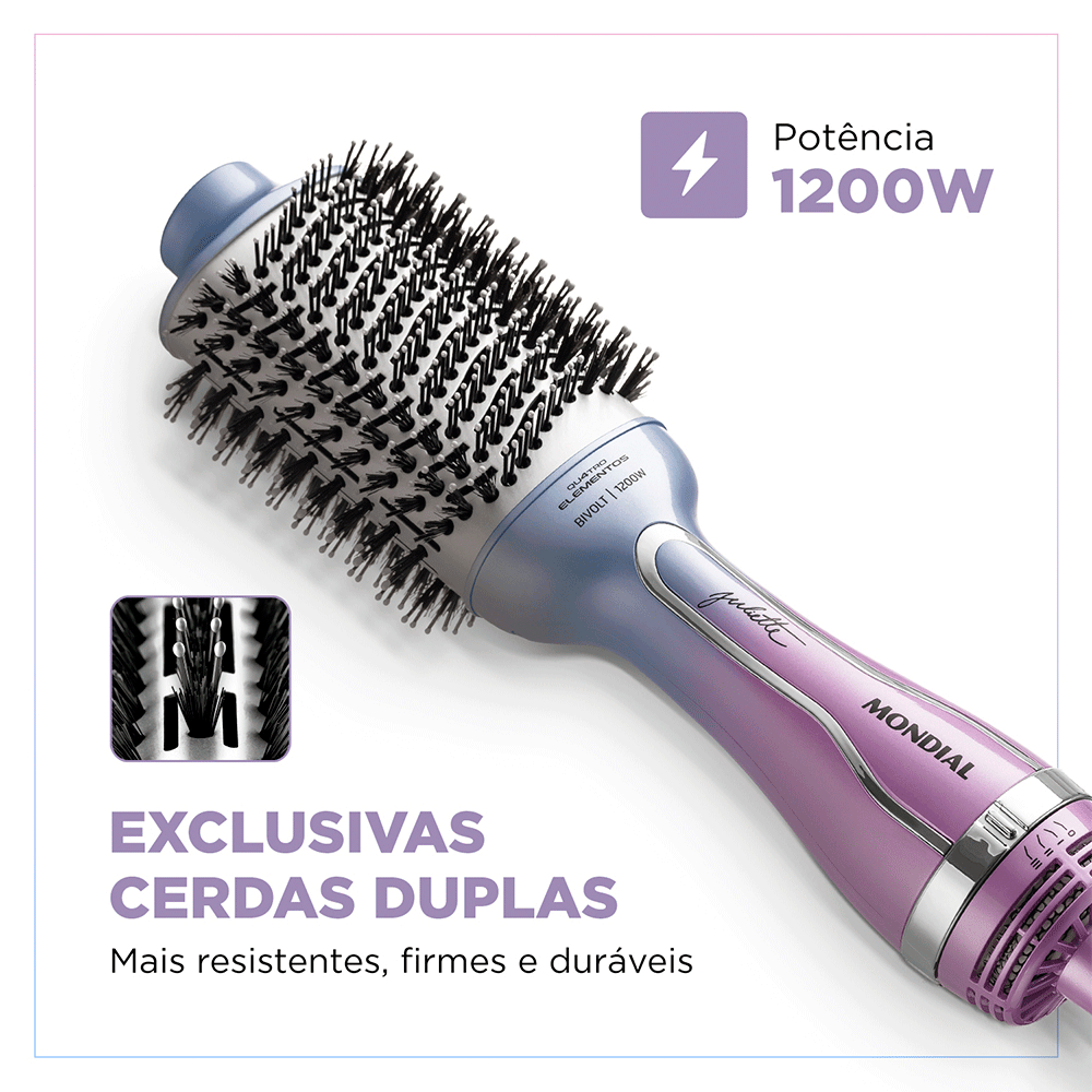 Escova Secadora Mondial By Juliette - ES-JU-03, Azul/Rosa | Bivolt