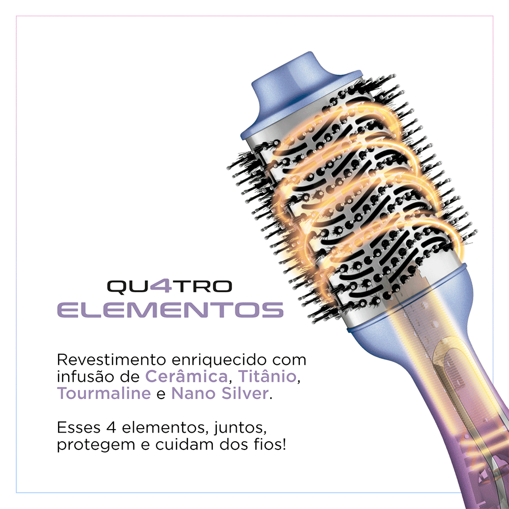 Escova Secadora Mondial By Juliette - ES-JU-03, Azul/Rosa | Bivolt