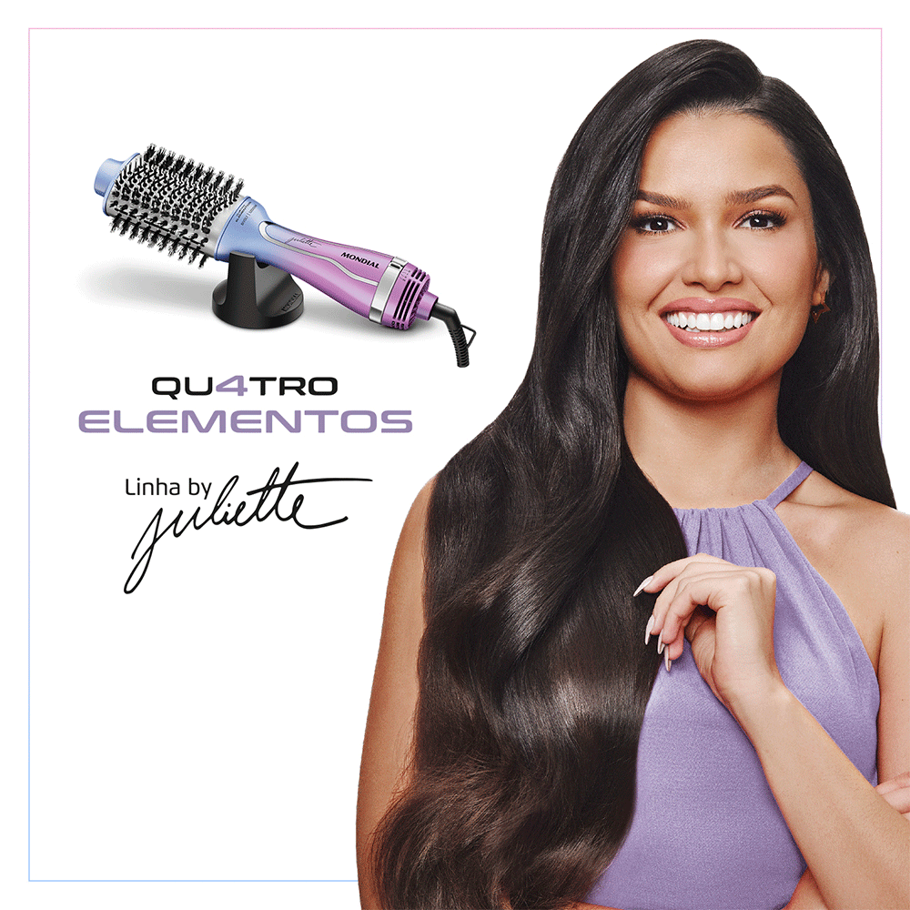 Escova Secadora Mondial By Juliette - ES-JU-03, Azul/Rosa | Bivolt