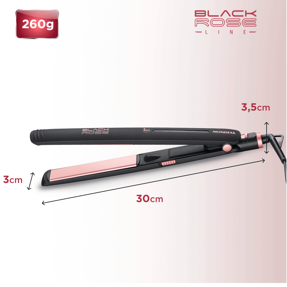 Chapinha / Prancha Mondial P-27 Black Rosé - Fujioka Distribuidor