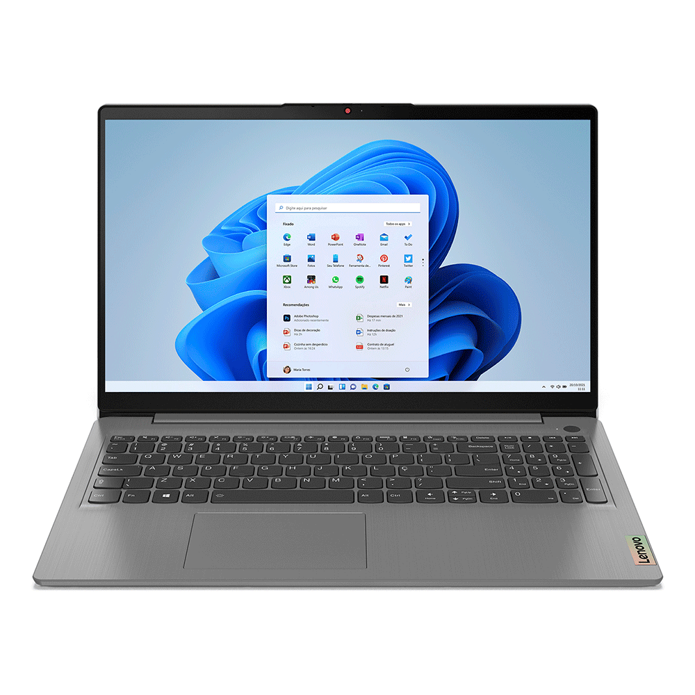 Notebook Lenovo Ultrafino IdeaPad 3i i3-1115G4 8GB 256GB SSD Intel UHD  Graphics Windows 11 15.6 - 82MD0010BR Bivolt Cinza - Fujioka Distribuidor