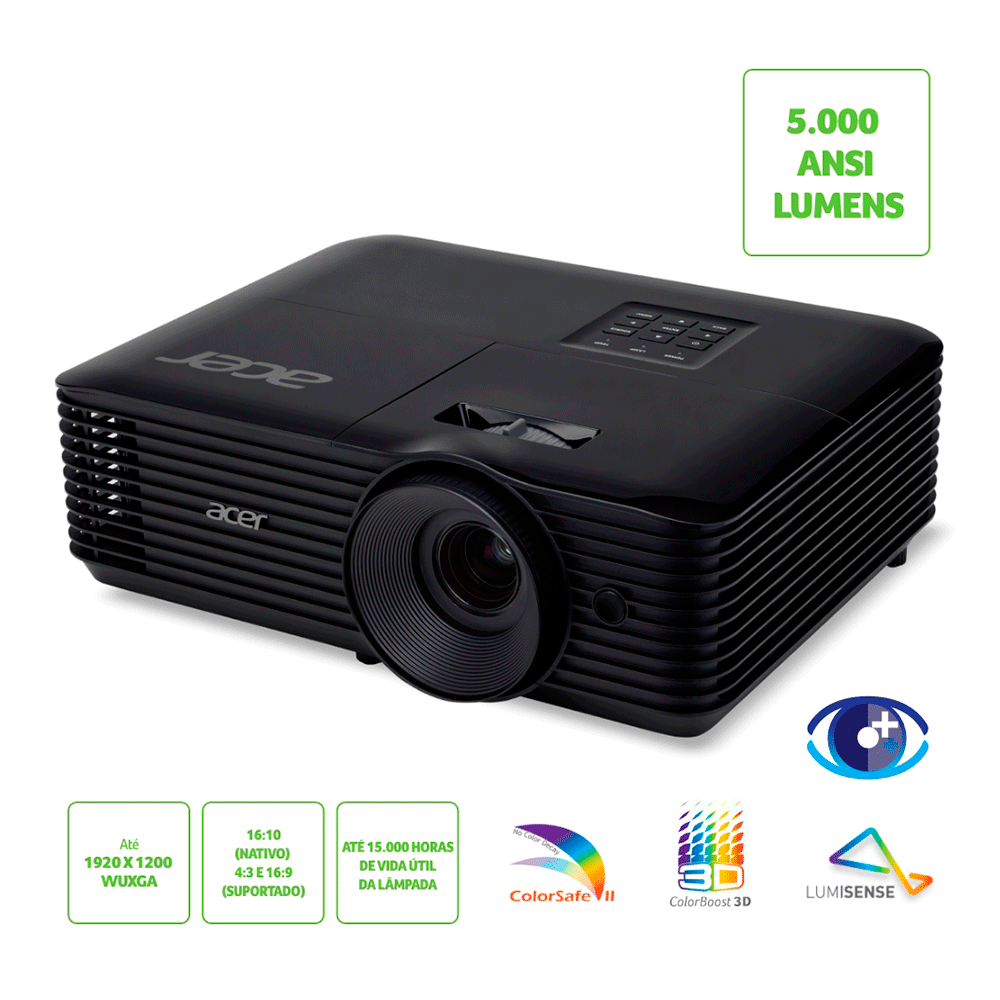 Projetor Acer X1328WH, 1280X800, 5000 Lumens | Preto - 28235