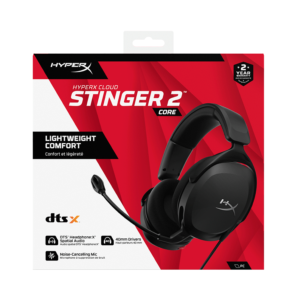 Headset HyperX Gamer Cloud Stinger 2 Core PC | Preto Artigo