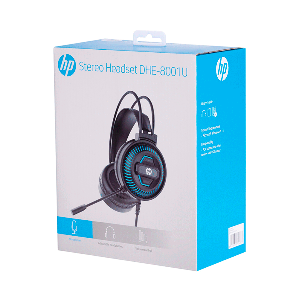 Headset Gamer HP, Conexão USB - DHE-8001U | Preto Artigo: 285001