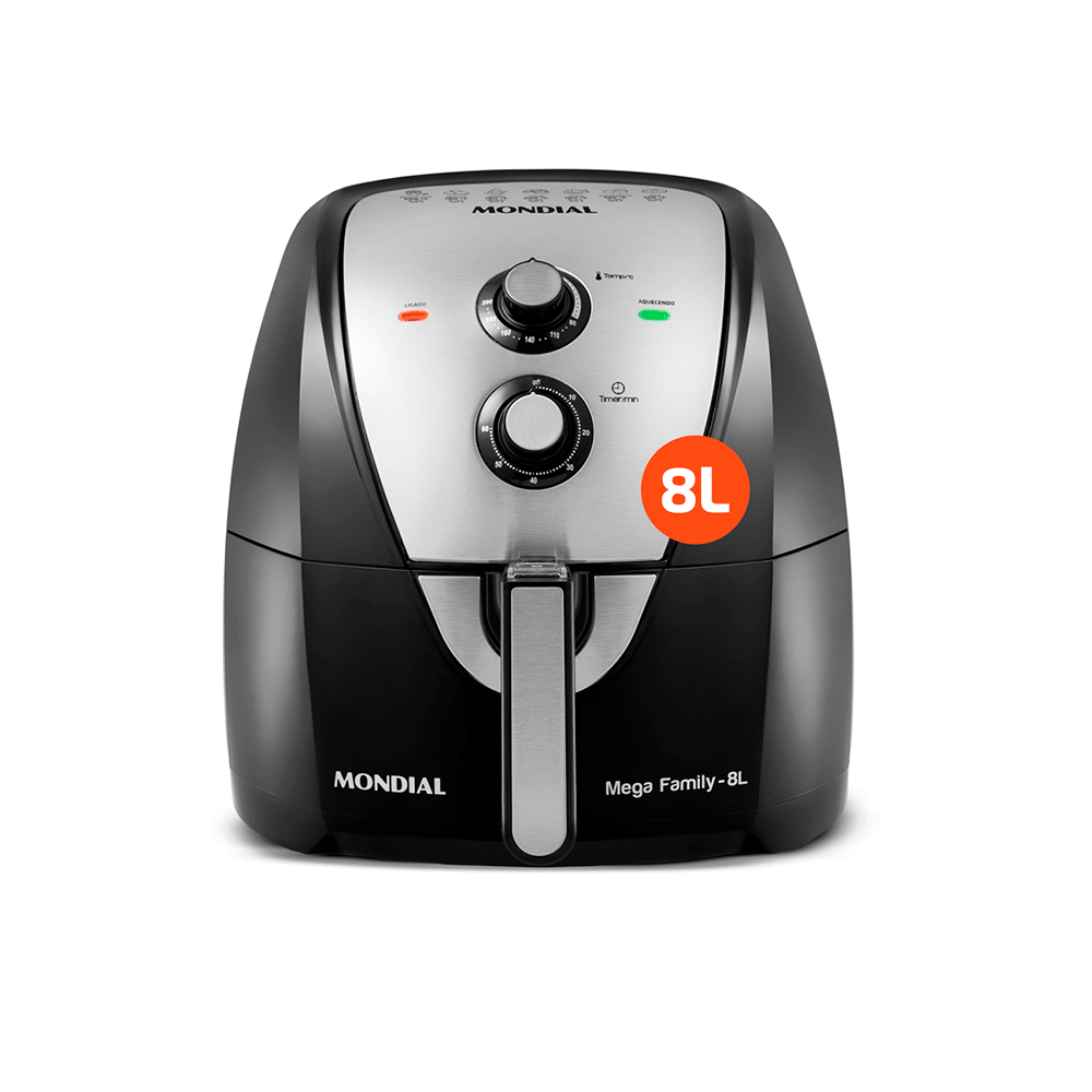 Fritadeira Elétrica Mondial sem Óleo, Air Fryer, 8L com Timer