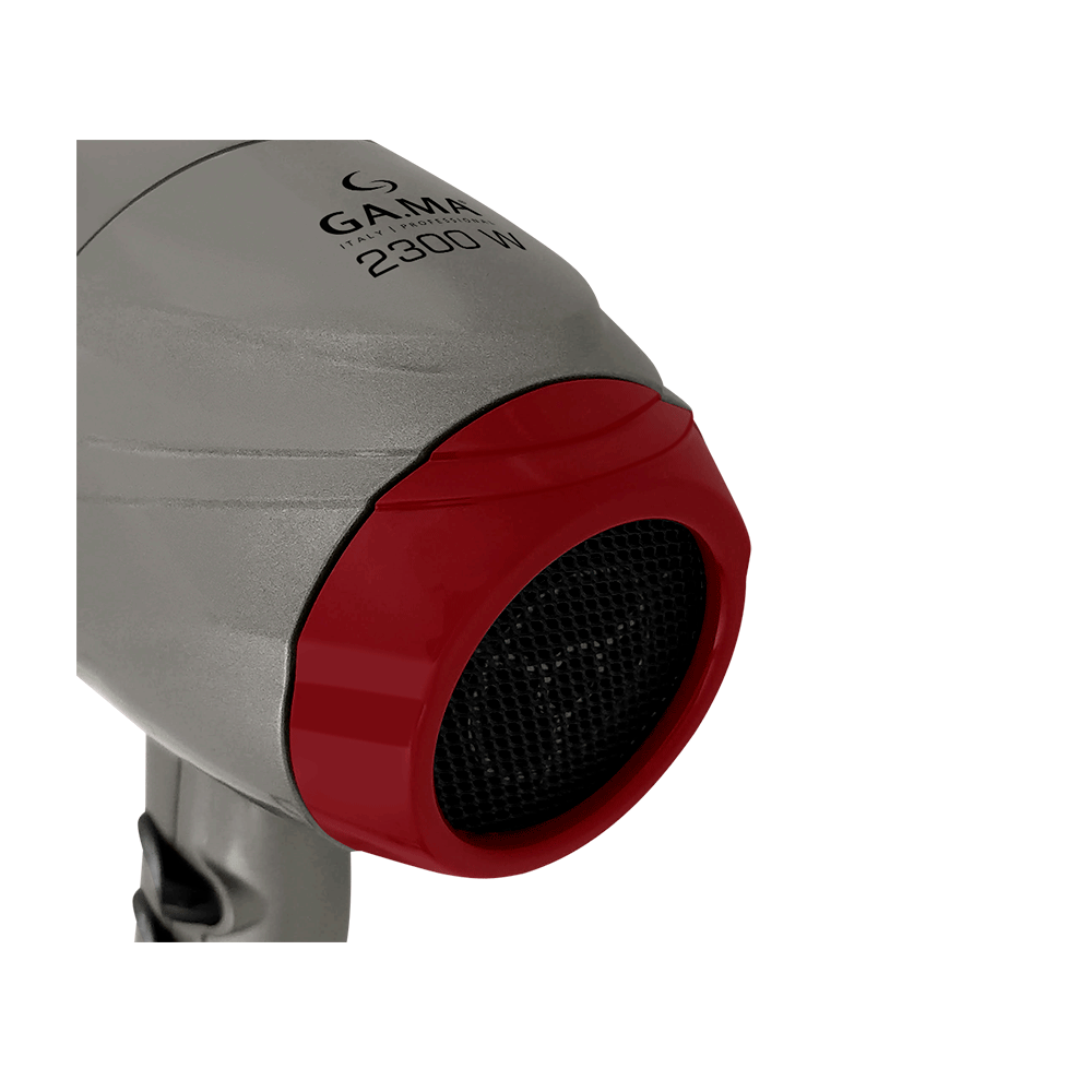 Secador Gama Italy Prime Titanio 3D 2.300W, Cinza/Vermelho | 127V