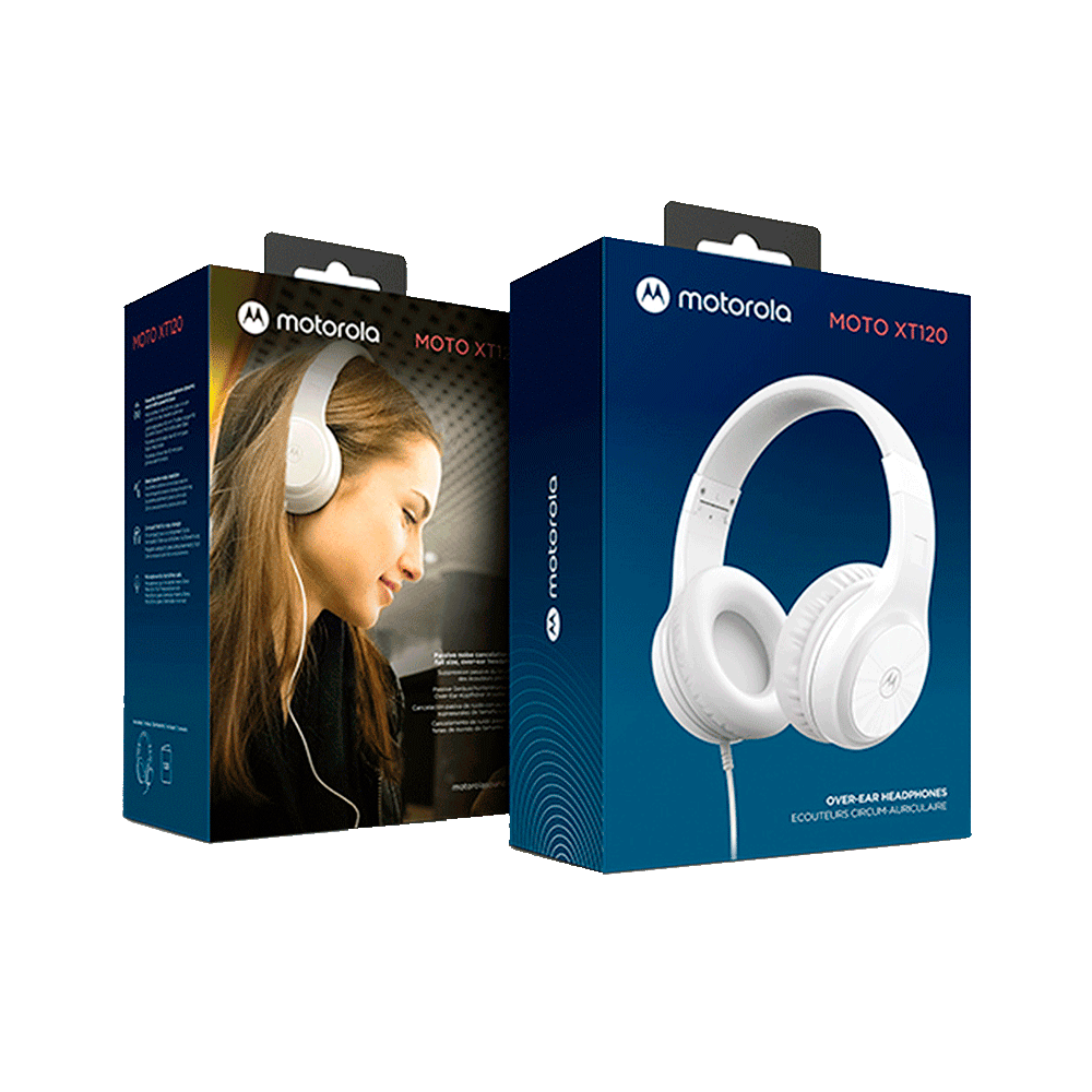 Fone de Ouvido Motorola Moto XT 120, Som HD e Microfone Branco