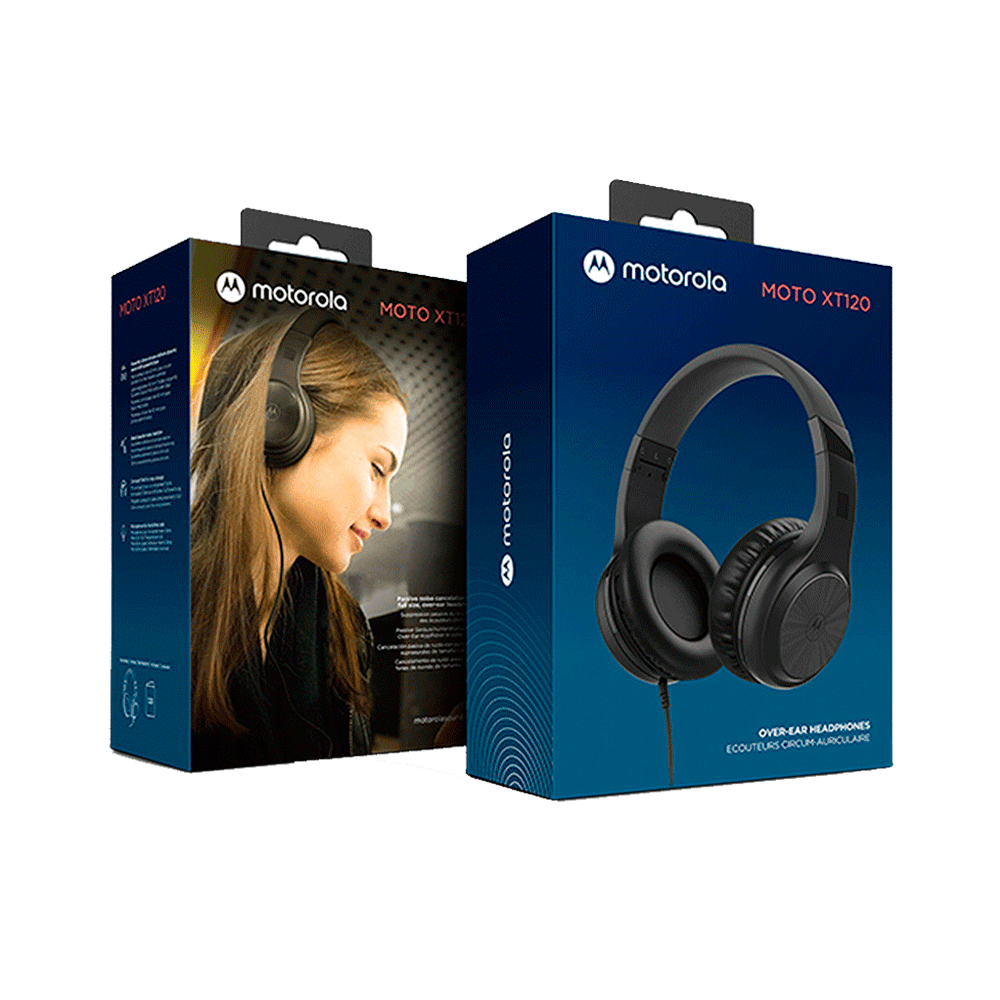 Fone de Ouvido Motorola Moto XT 120, Som HD e Microfone Preto
