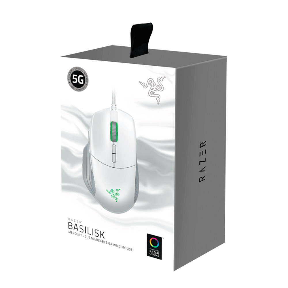 Mouse Razer Gamer Brasilisk Mercury | Branco - Fujioka Distribuidor
