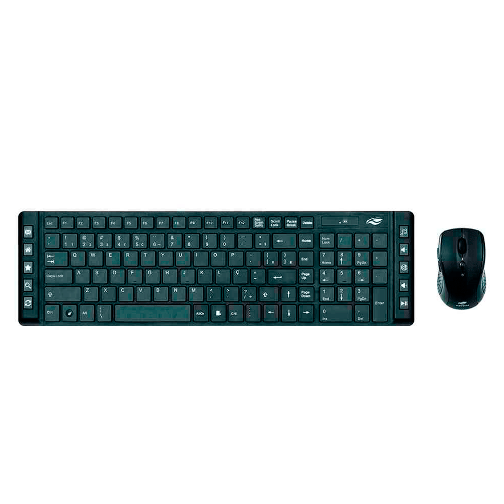 Kit Teclado + Mouse sem fio C3Tech K-W50BK - Fujioka Distribuidor